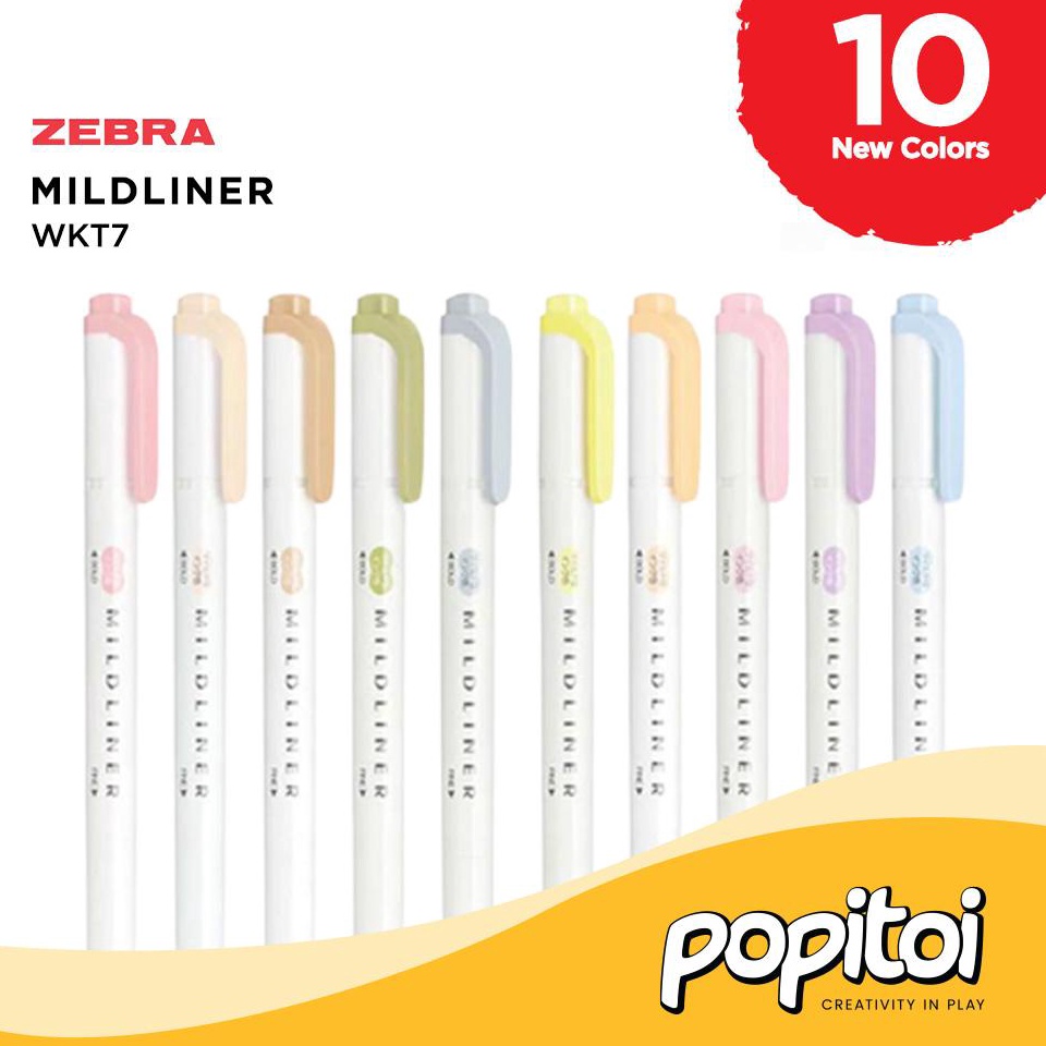 

XJGR6545 ZEBRA MILDLINER WKT7 Double-Sided Highlighter - Fine / Bold Pastel