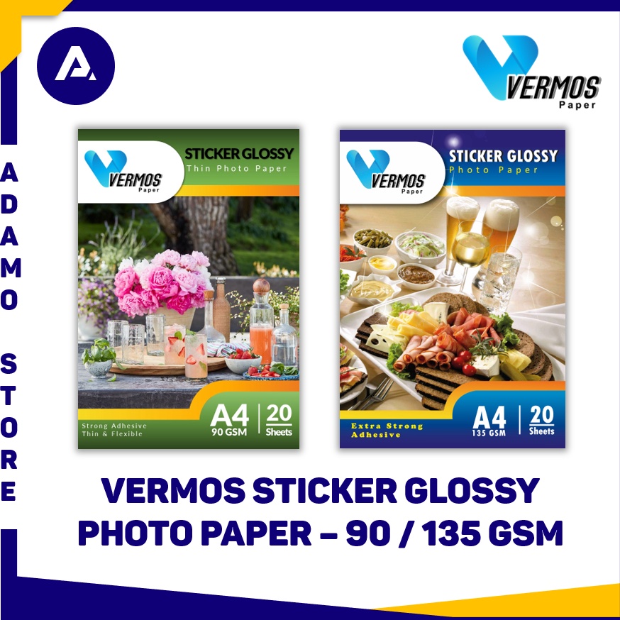 

RQCW4350 Kertas Sticker Vermos Sticker Glossy Photo Paper A4 90 / 135 gsm