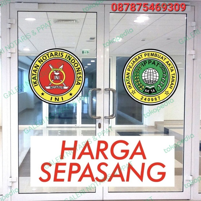 

stiker pintu stiker logo kantor notaris dan ppat