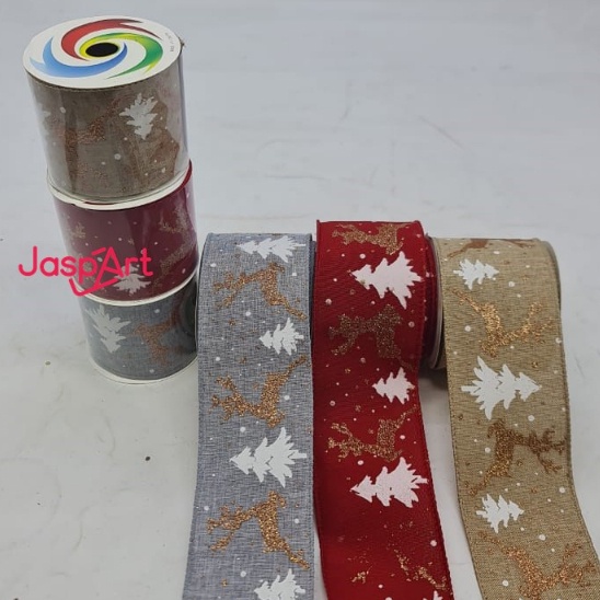 

Pita Glitter Natal Pinggir Kawat Pita Parcel Pita Christmas Pita Hiasan C Lebar Besar 6,3 Cm