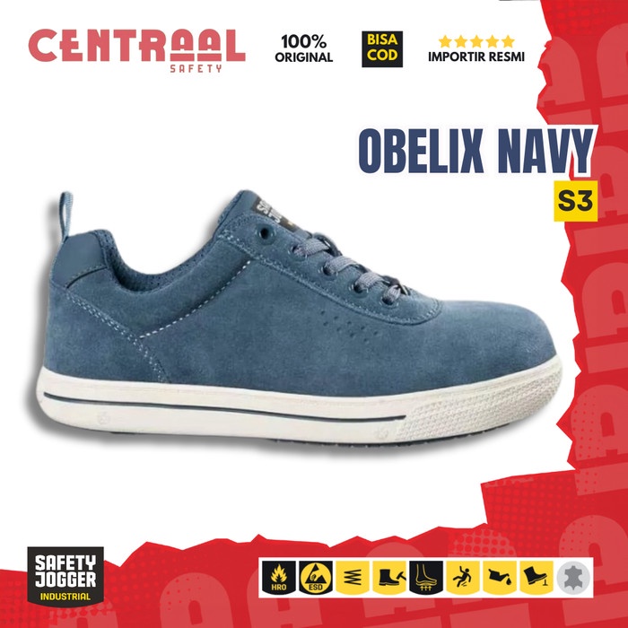 Siap Kirim Sepatu Safety Jogger Obelix Navy