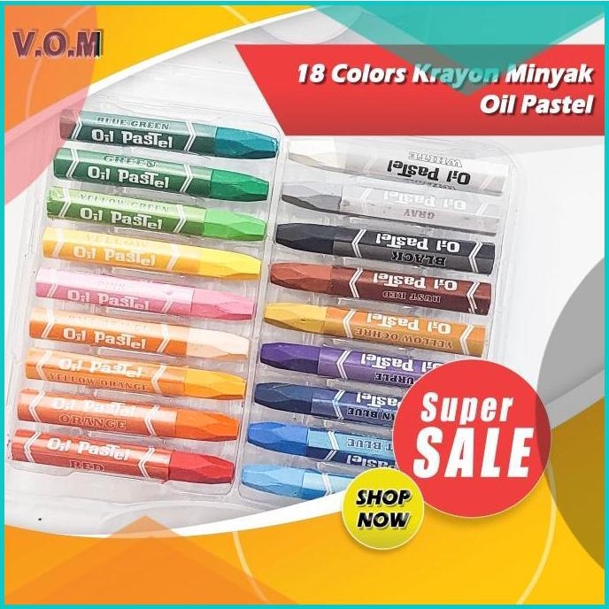 

18 Colors Krayon Minyak Oil Pastel Crayon School Oil Pastels 0861 20JVLZ3 tools