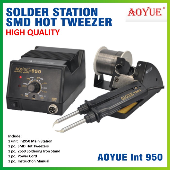 Terlaris Solder Station Smd Hot Tweezer Aoyue Int 950 High Quality