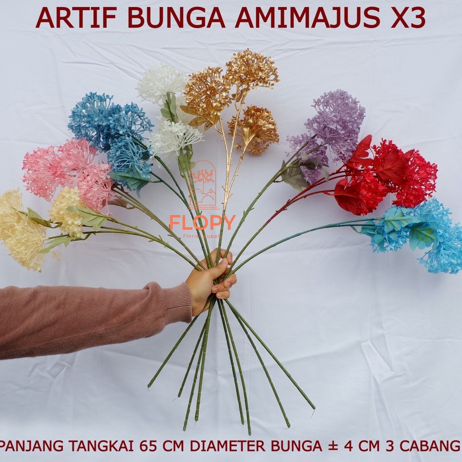 ↕ [1Tangkai 3 Cabang] Artifisial Amimajus X3 / Bunga Amimajus X3 ✼ H ☼