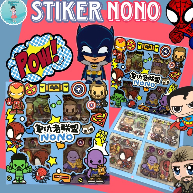 

[ART. F80G] Sticker SUPERHERO isi 100 Lembar/Stiker avangers/Stiker Superman/Stiker Spiderman/Stiker Superhero/Stiker Marvel/Stiker Anak Cowok/Stiker BT21/Stiker Nono Mix/Sticker Ironman