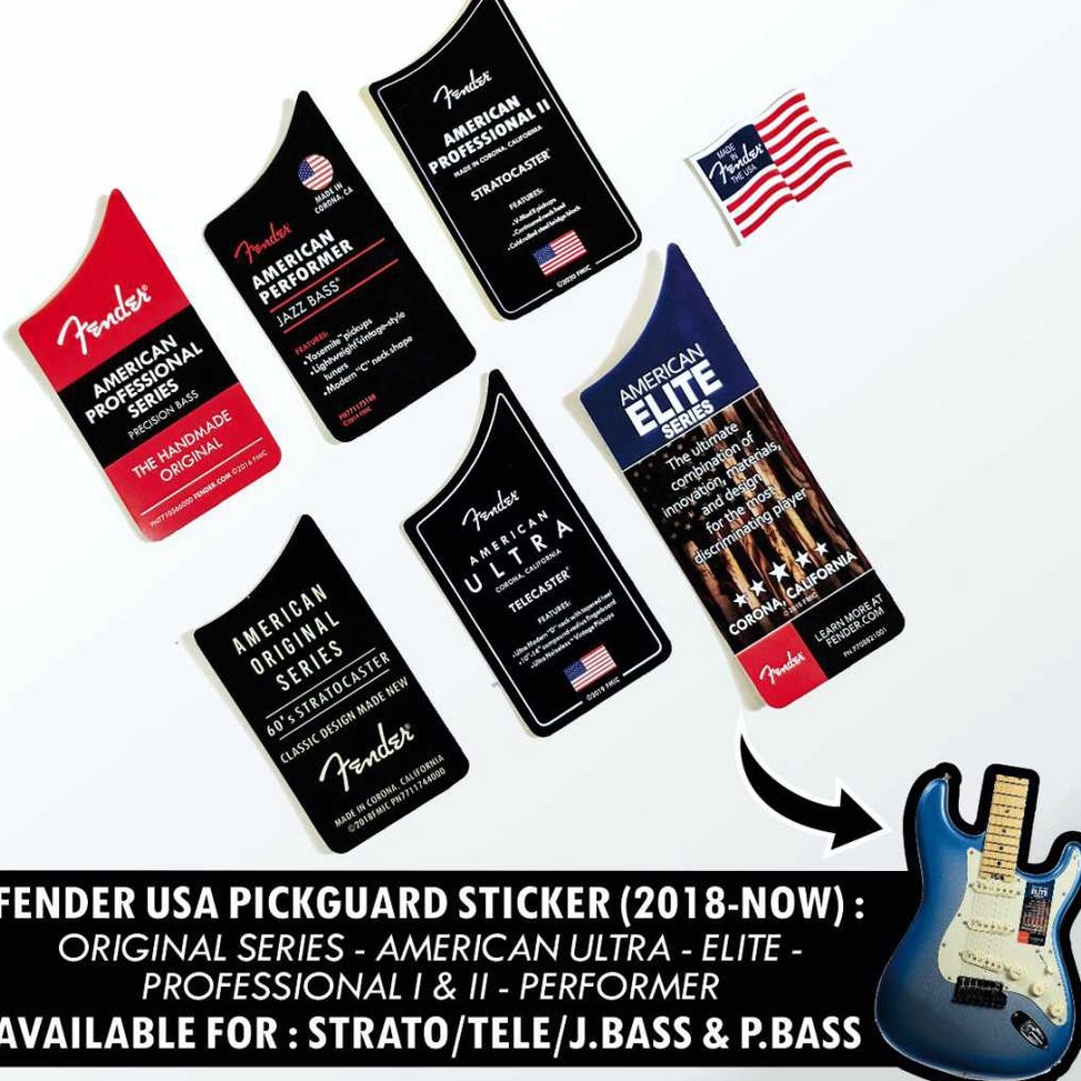 Tren Terbaru.. Fender USA Sticker Pickguard Gitar dan Bass Set Stiker Pickguard