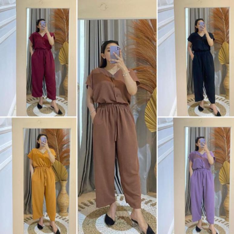 10.10 One Set Tania Andin Bahan Cringkle Ld 110//Setelan Atasan Crincle/Atasan Cringkel Terbaru