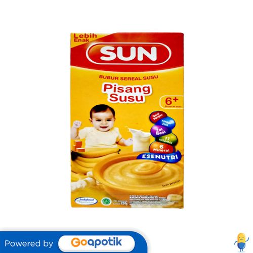 

SUN BUBUR SEREAL SUSU RASA PISANG USIA 6-24 BULAN 120 GRAM DUS