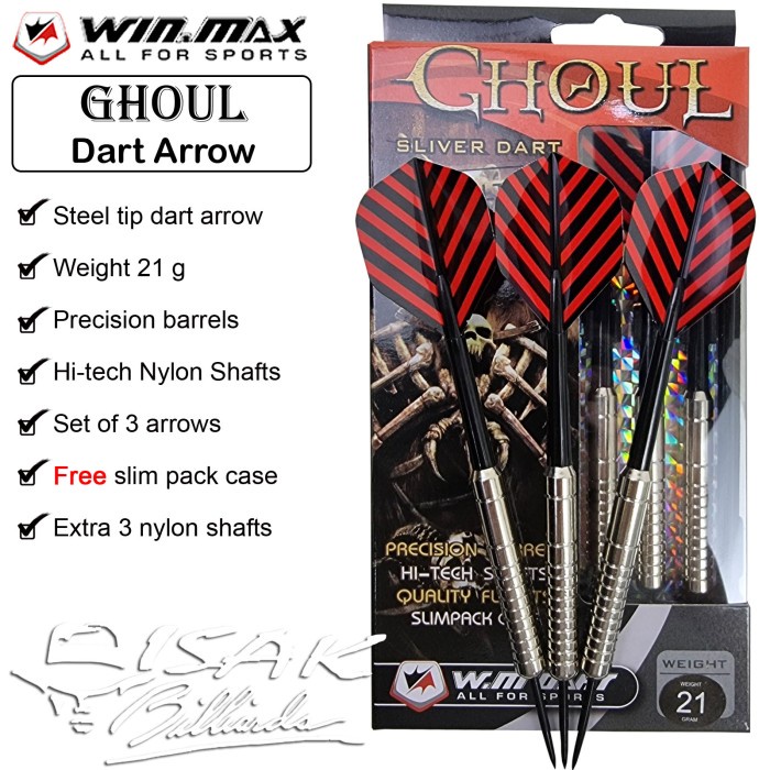 DART ARROW WINMAX GHOUL 21G SET PANAH JARUM DARTS DARTBOARD STEEL TIP