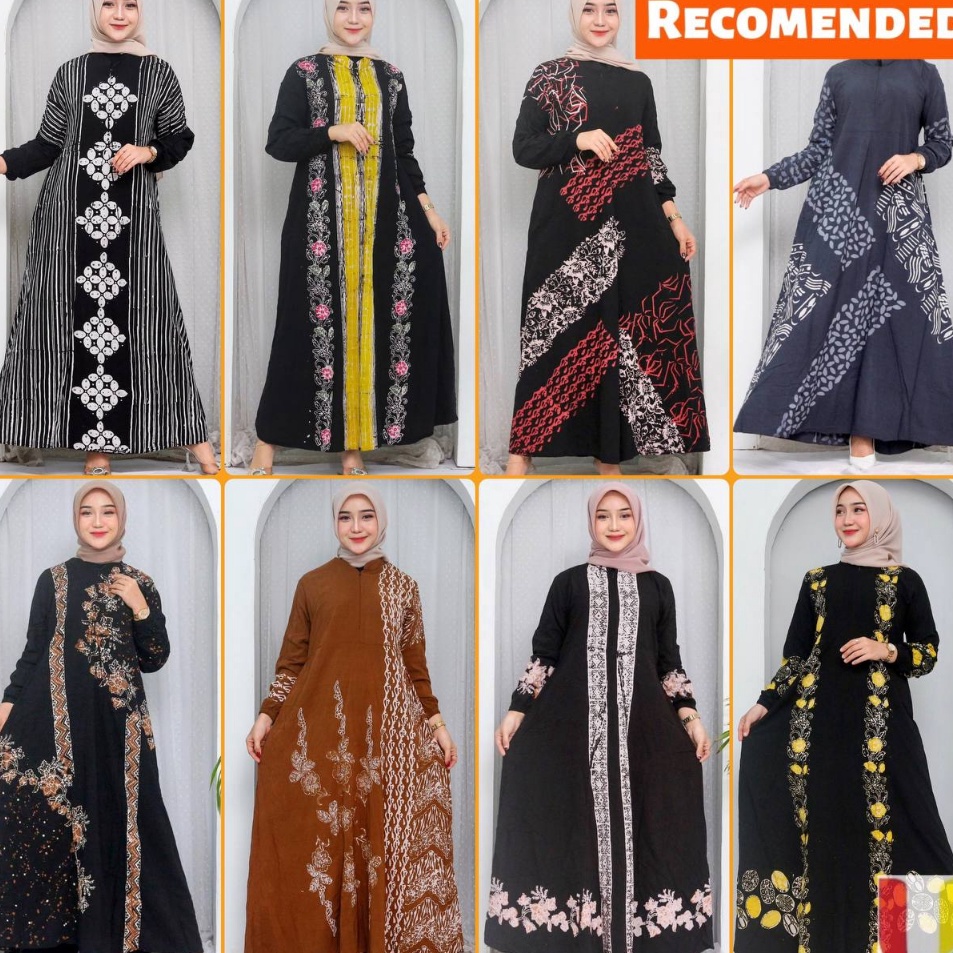 ☎E15✈✈ Batik Usman - Terbaru Gamis twill rayon ori pekalonga cap malaman Home Dress Syari Muslim twi