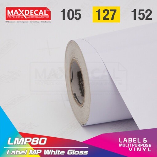 

[ROLL] MAXDECAL LMP80 127cm Sticker Label Print Eco Vinyl Gloss White