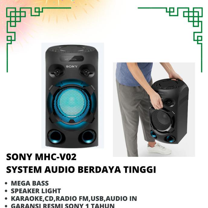 speaker hifi portable sony mhc v02 speaker bluetooth karaoke