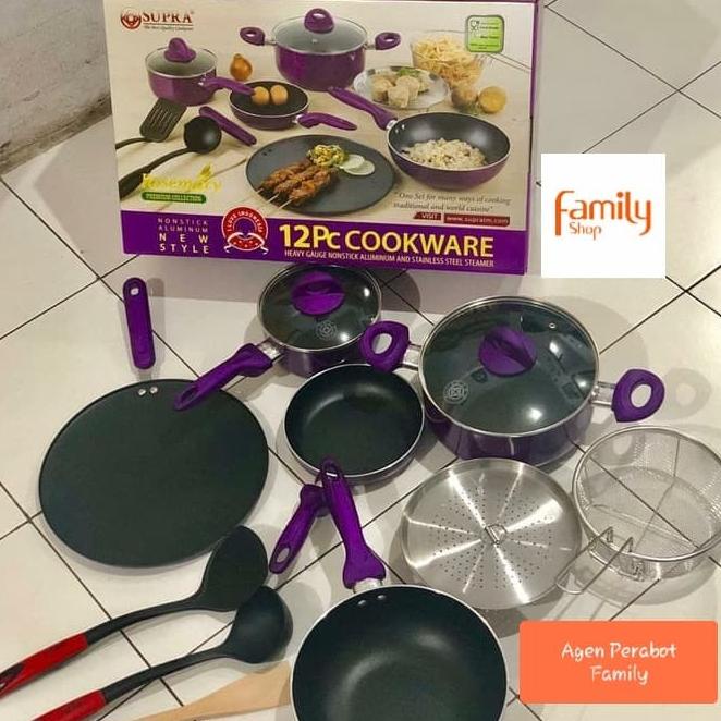 Panci Set Supra 12 Pcs / Panci Supra Cookware 12 Piece