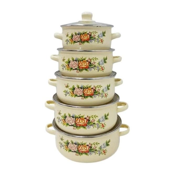 Panci Set Enamel Reoona 5 Pcs