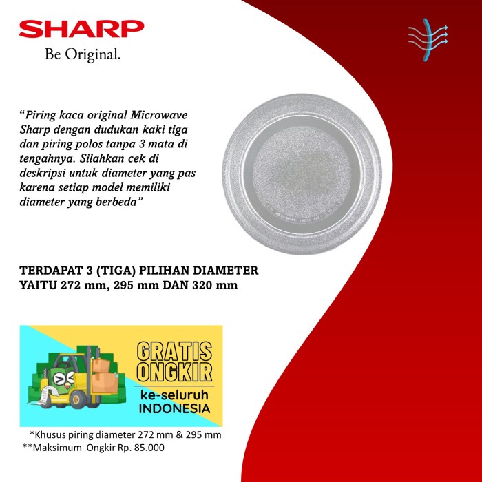 Piring Kaca Microwave Sharp Diameter 27 cm
