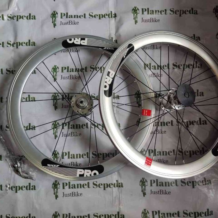 ✨Ori Paket Wheelset Raze Pro 20 451 Disc Brake Silver Bisa Gojek