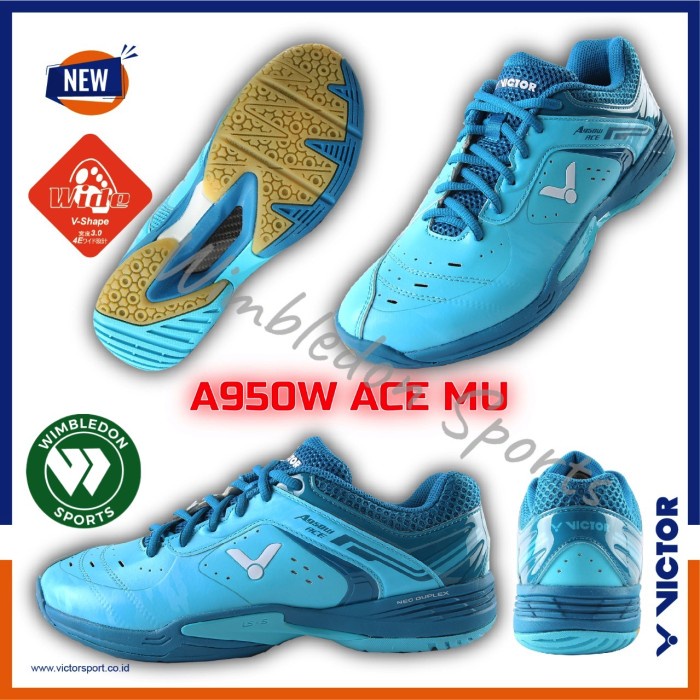 ✨Ori Promo Sepatu Badminton Victor A950W Ace Mu /Sepatu Victor A950W Ace Mu Diskon