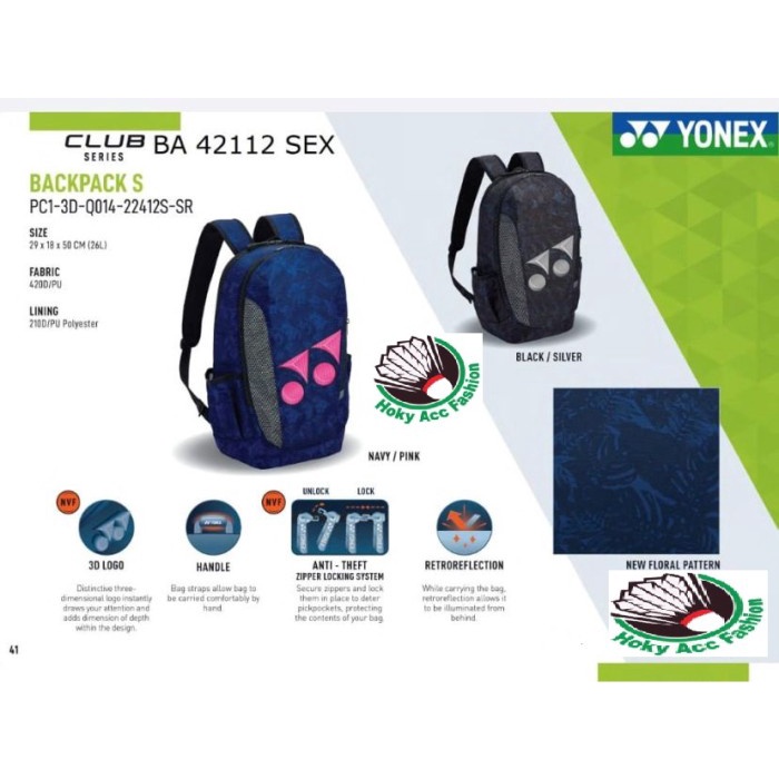 [Best Seller] Tas Badminton Yonex Ransel Ba 42112 Sex / Ba42112Sex / Bag 42112 Ori Diskon