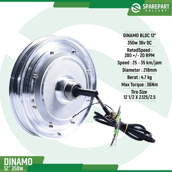 ✨Ori Dinamo Bldc 12Inch 36V350W Sepeda Skuter Listrik Berkualitas