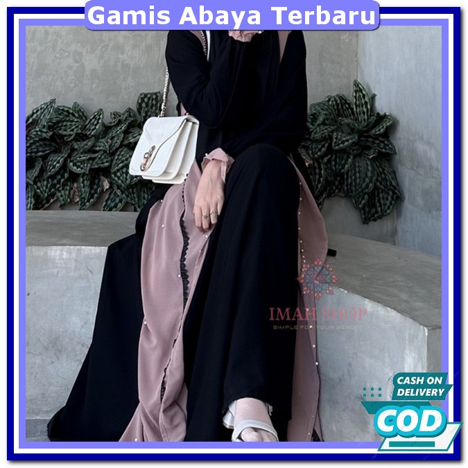 Gamis Abaya Turki Gamiz Model Kekinian Baju Pengajian Wanita Muslim Gamies Polos Ld 140 Import Gamis
