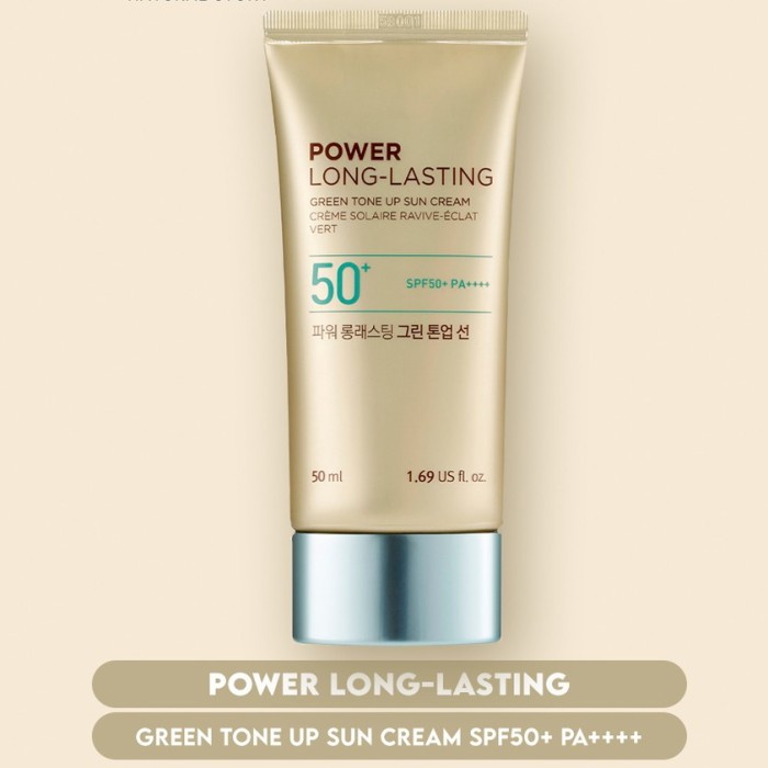 [Original] The Face Shop Power Long Lasting Green Tone Up Sun Cream Anti Redness Bisa Gojek
