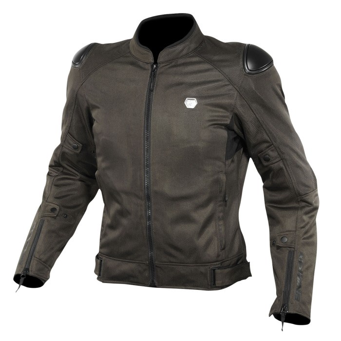 [New Ori] Komine Jk 147 Protect Street Mesh Olive L Jaket Riding Biker Berkualitas