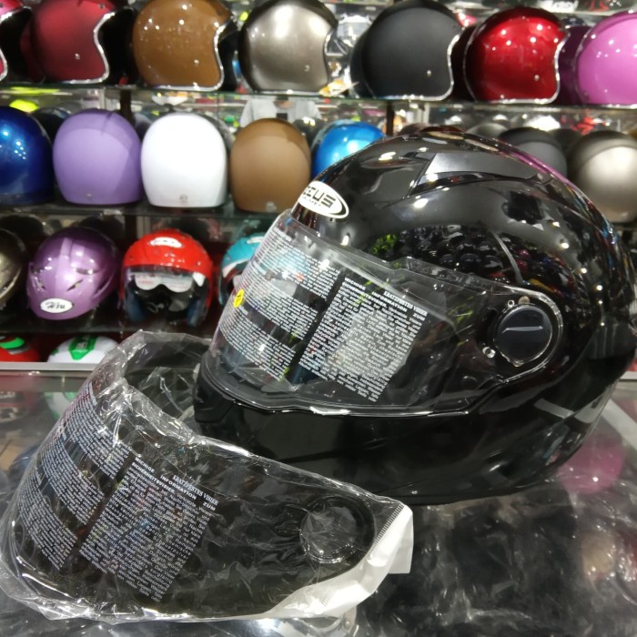 [New Ori] Helm Zeus 811 Solid Hitam Kilat Bisa Gojek