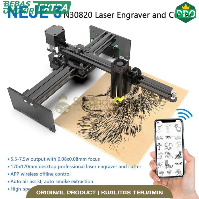 

✨Sale Neje 3 Laser Engraver Printer 40W - N30820 Serdadu Grosir Berkualitas