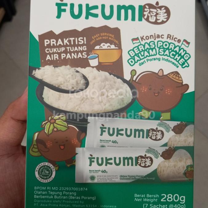 

Beras Porang Sachet Fukumi Konjac Rice Sachet 280G (7 Sachet X 40Gr)