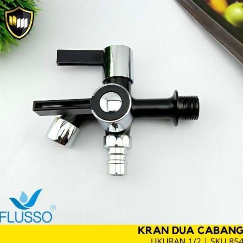 Flusso Kran Air Doubel | Kran Air 2 Cabang | Kran Shower | Kran Untuk Shower | Kran Mesin Cuci 854 B