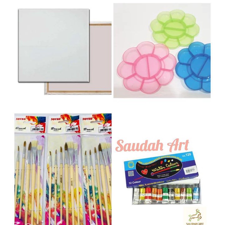 

Terbaru Paket Kanvas Lukis (kanvas 20x20,kuas,palet,cat air)