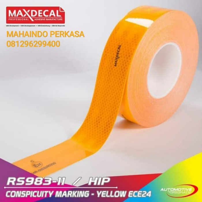 

✨Sale Maxdecal - Sticker Reflektor Uji Kir Standar Dishub / Hip - Kuning 5Cm Diskon
