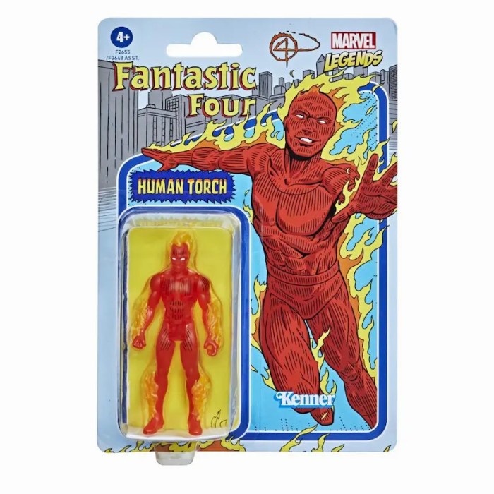 ✅Baru Ori Marvel Legends Retro Human Torch 3.75 In Kenner Hasbro Terbaru