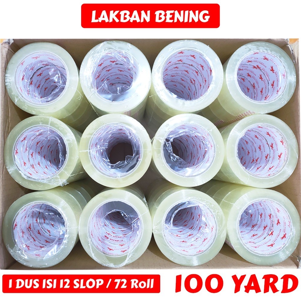 

[Ter] Lakban Opp Tape / Lakban Bening Dunia Paing Tape 100 Yard (1 Slop) -Cod