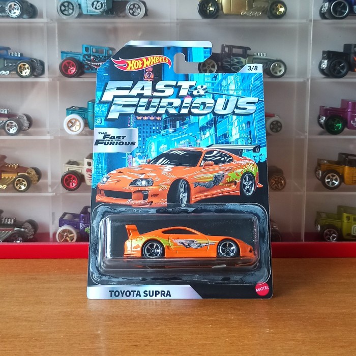✅COD Hot Wheels Toyota Supra Mk4 Ff Fast Furious Orange Brian Custom Card Diskon