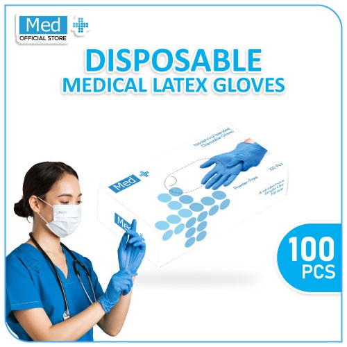 Med+ Sarung Tangan Latex / Latex Hand Gloves - Isi 100pcs