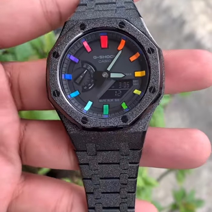 ✅Termurah Gshock Ga2100 Original Custom Rainbow  Jam Tangan Gshock Casio Diskon