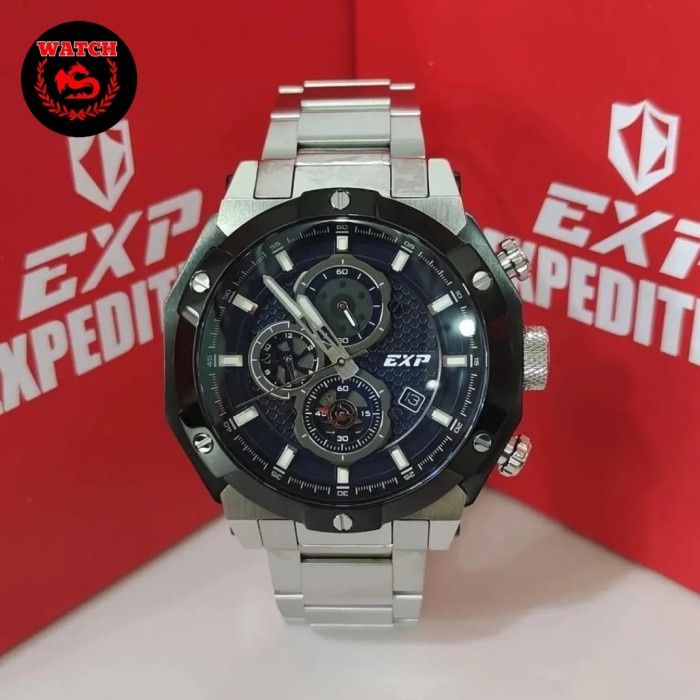 ✅Sale Jam Tangan Expedition Pria Original E6385 Silver Blue Terbaru