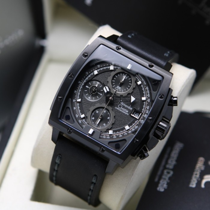 ✅Ori Alexandre Christie 6376 Mc Black Pria Original Garansi 1Tahun Terbaru