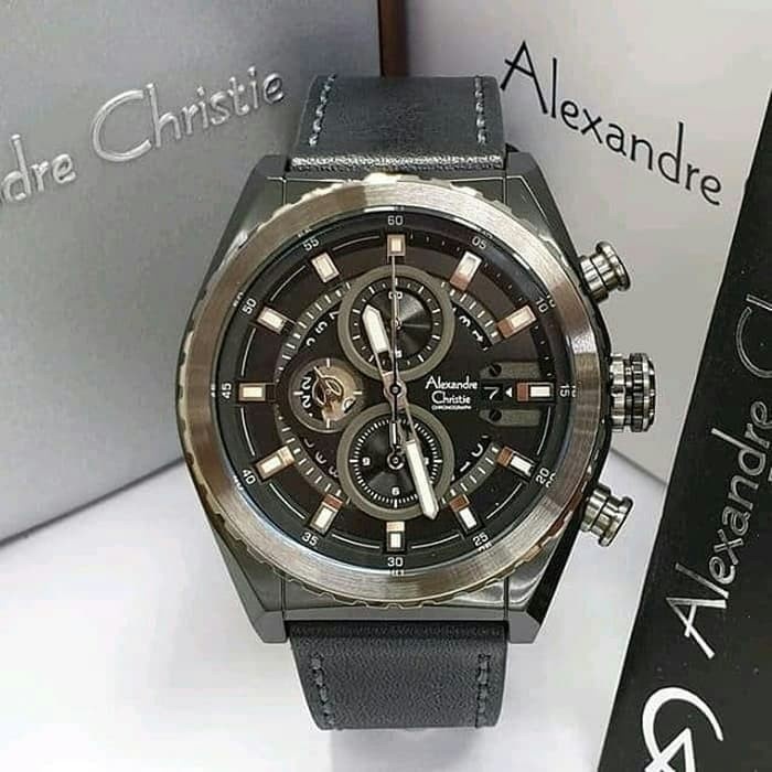 ✅Ready Alexandre Christie Ac6521Mc / Ac 6521 Full Black Jam Tangan Pria Berkualitas