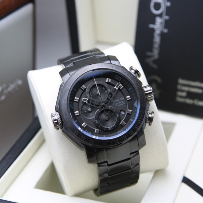 ✅Sale Jam Tangan Alexandre Christie Pria Ac 6565 Original - Full Black Limited
