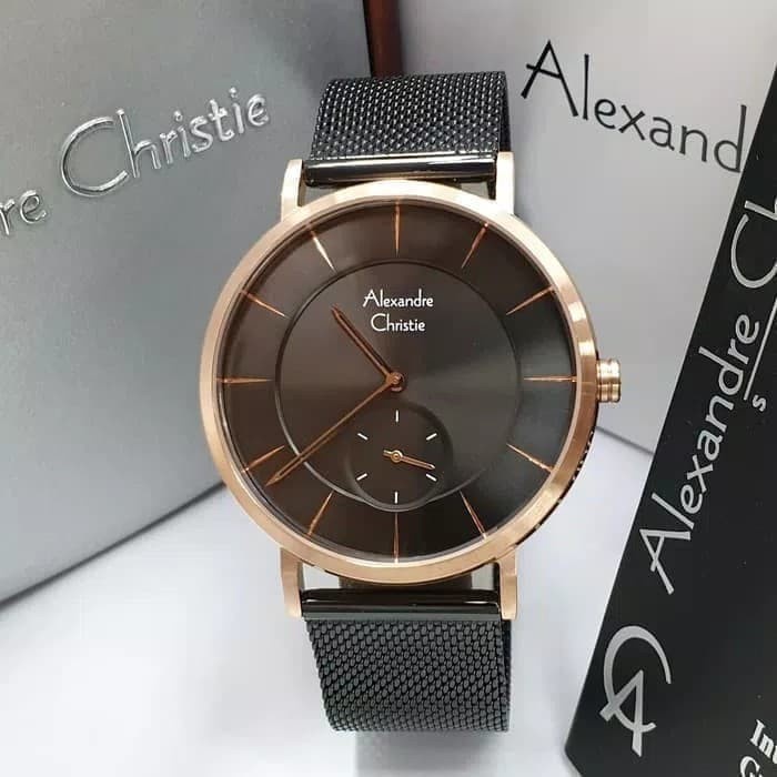✅Original Jam Tangan Alexandre Christie Ac 8586 Original Black Rose Garansi 1 Th Terbaru