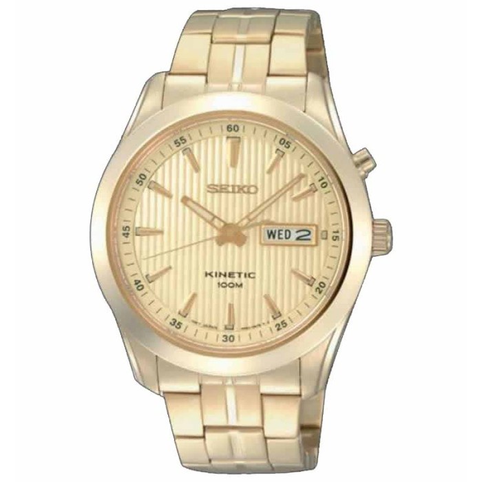 ✅Ready Jam Tangan Seiko Smy106P1 Kinetic Full Gold Diskon