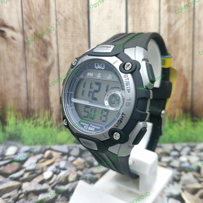 ✅Ori Jam Tangan Pria QQ Qq Digital Strap Karet Hitam M083J002Y Original Bisa Sameday