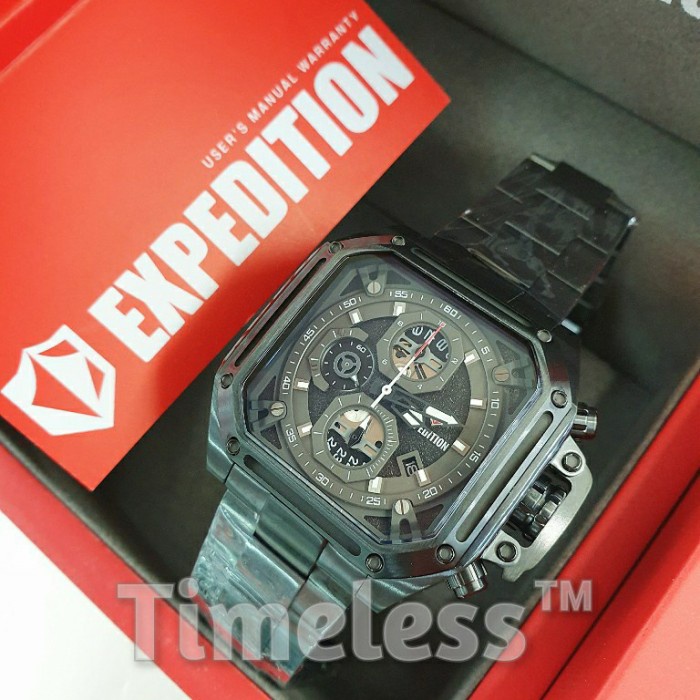 ✅Termurah Jam Tangan Pria Expedition E 6812 M Black Steel Bisa Sameday