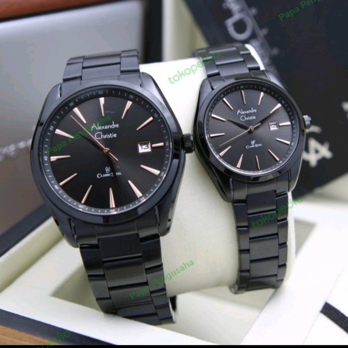 ✅New Ori Alexander Cristie Couple Ac8658 / Ac 8658 Full Black Original Garansi Limited