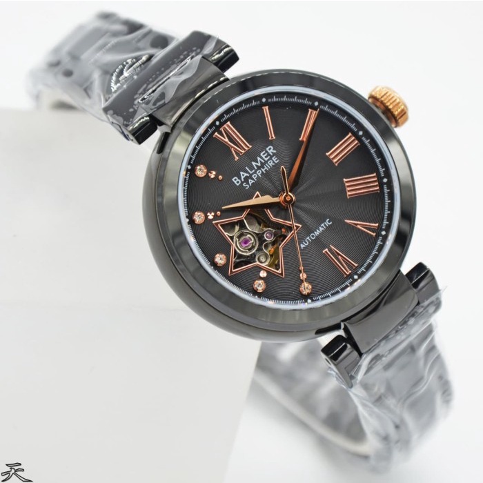 ✅New Ori Jam Tangan Wanita Original Balmer B.7996Lb Black Automatic Movement Diskon