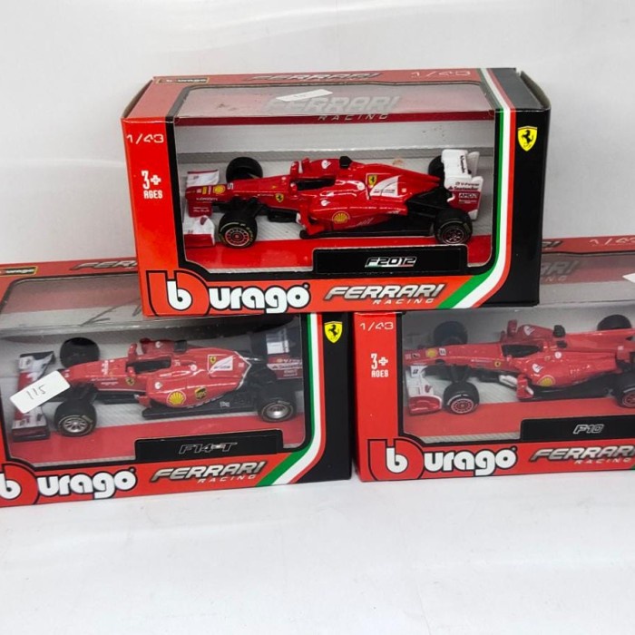 DIECAST MOBIL 1:43 MINIATUR FORMULA 1 FERRARI MAINAN ANAK MURAH AWET