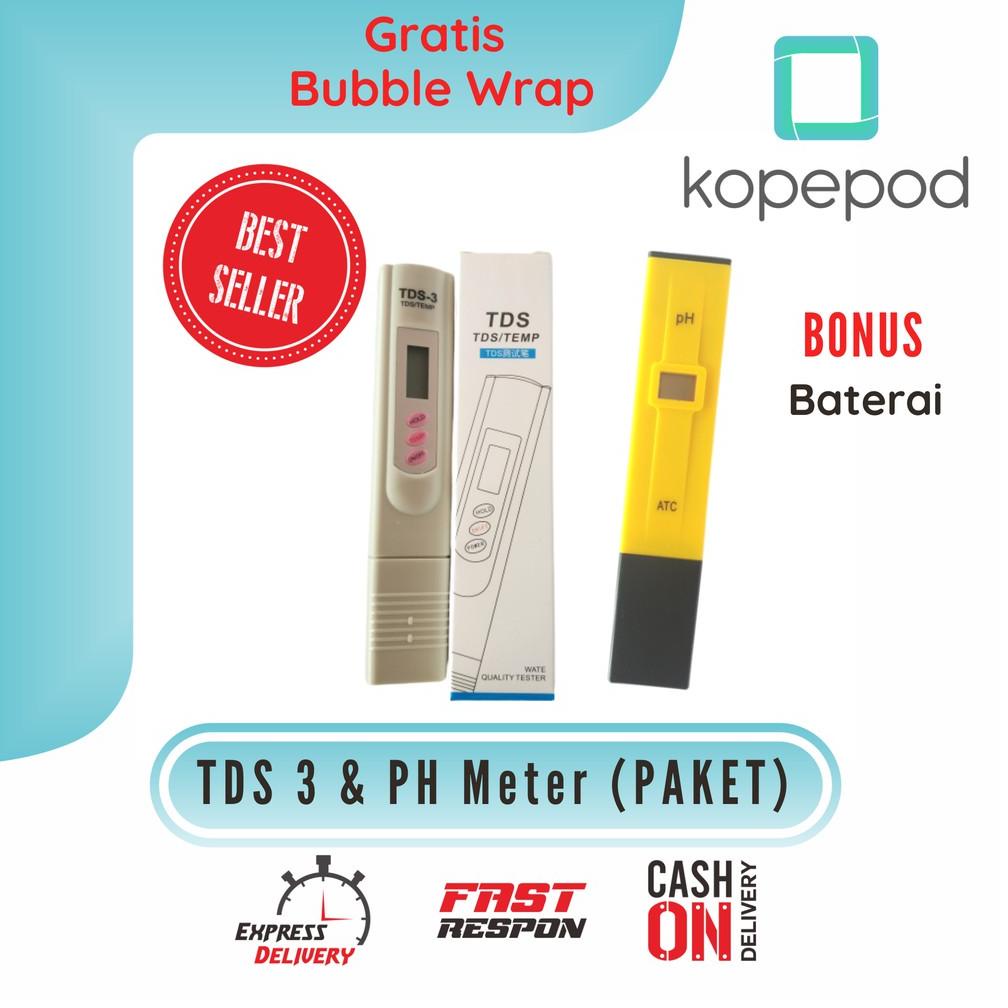 New - PH Meter dan TDS Meter (PAKET) TDS dan PH Meter PH Tester PH Meter Digital TDS 3 Kopepod 