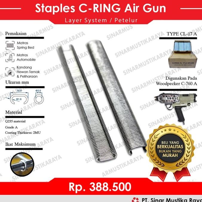 c-ring cl 17-a - staples kandang baterai kawat / staples matras spring